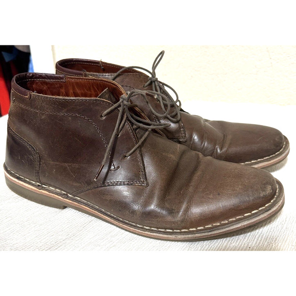 Steve Madden Hestonn Boots Shoes Mens Size 9.5 Distressed Chukka Leather Brown - Picture 1 of 7